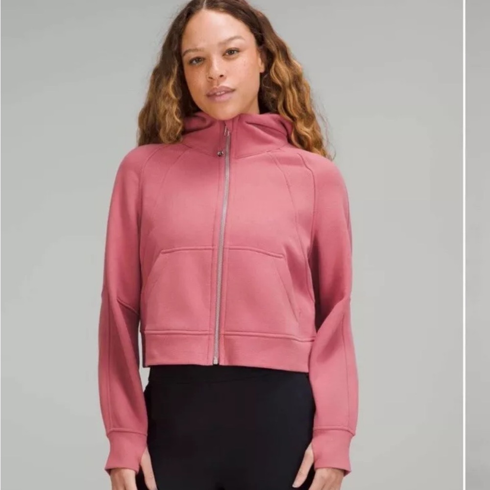 Lululemon Scuba Oversized Full Zip Hoodie Medium Large Brier Rose M/L Pink Crop